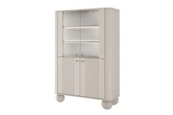 VESPER WITRYNA 103 2D - cashmere mdf / cashmere / złote uchwyty / nogi kule