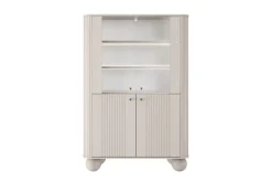 VESPER WITRYNA 103 2D - cashmere mdf / cashmere / złote uchwyty / nogi kule