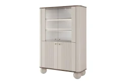 VESPER WITRYNA 103 2D - cashmere mdf / orzech / złote uchwyty / nogi kule