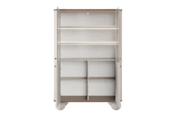VESPER WITRYNA 103 2D - cashmere mdf / orzech / złote uchwyty / nogi kule