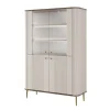 VESPER WITRYNA 103 2D - cashmere mdf / orzech / złote nogi