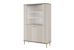 VESPER WITRYNA 103 2D - cashmere mdf / orzech / złote nogi