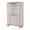 VESPER WITRYNA 103 2D - cashmere mdf / orzech / czarne uchwyty / nogi kule