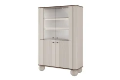 VESPER WITRYNA 103 2D - cashmere mdf / orzech / czarne uchwyty / nogi kule