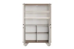 VESPER WITRYNA 103 2D - cashmere mdf / orzech / czarne uchwyty / nogi kule