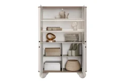 VESPER WITRYNA 103 2D - cashmere mdf / orzech / czarne uchwyty / nogi kule
