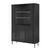 VESPER WITRYNA 103 2D - czarny mdf / czarny mdf / czarne nogi