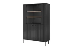 VESPER WITRYNA 103 2D - czarny mdf / czarny mdf / czarne nogi