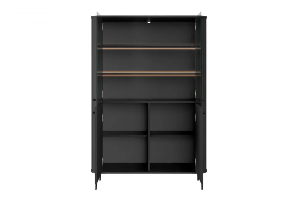 VESPER WITRYNA 103 2D - czarny mdf / czarny mdf / czarne nogi