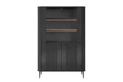 VESPER WITRYNA 103 2D - czarny mdf / czarny mdf / czarne nogi