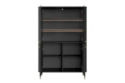 VESPER WITRYNA 103 2D - czarny mdf / czarny mdf / złote nogi