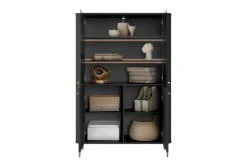 VESPER WITRYNA 103 2D - czarny mdf / czarny mdf / złote nogi