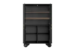 VESPER WITRYNA 103 2D - czarny mdf / czarny mdf / złote uchwyty / nogi kule