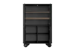 VESPER WITRYNA 103 2D - czarny mdf / czarny mdf / czarne uchwyty / nogi kule