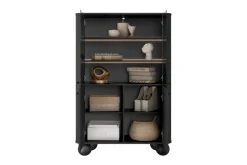 VESPER WITRYNA 103 2D - czarny mdf / czarny mdf / czarne uchwyty / nogi kule