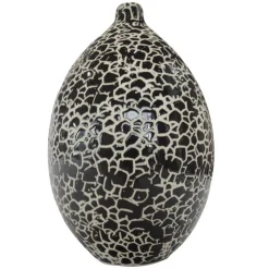 Wazon dekoracyjny w czarno-złote zdobienia 25cm