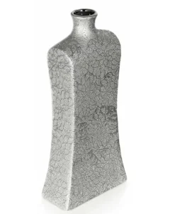 Wazon srebrny dekoracyjny ozdobiony kwiatowym wzorem 33 cm