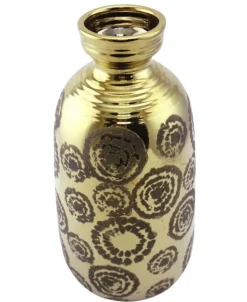 Wazon złoty roślinny motyw Golden Vase 31 cm