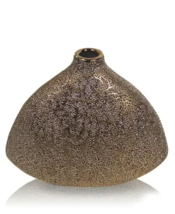 Wazon złoty z perełkowymi zdobieniami w trójkątnym kształcie 18 cm
