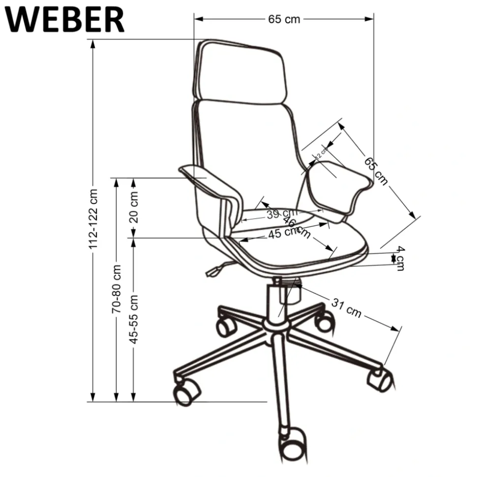 WEBER fotel gabinetowy orzechowy / czarny (1p=1szt)1 sztuka
