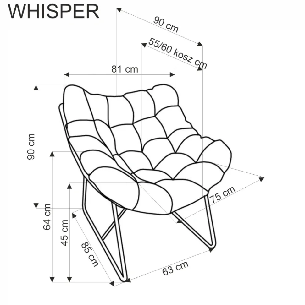 WHISPER fotel wypoczynkowy, czarny / naturalny (1p=1szt)1 sztuka