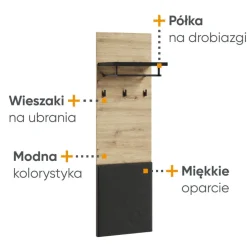 Wieszak do przedpokoju Lenart Quant QG-07 dąb artisan