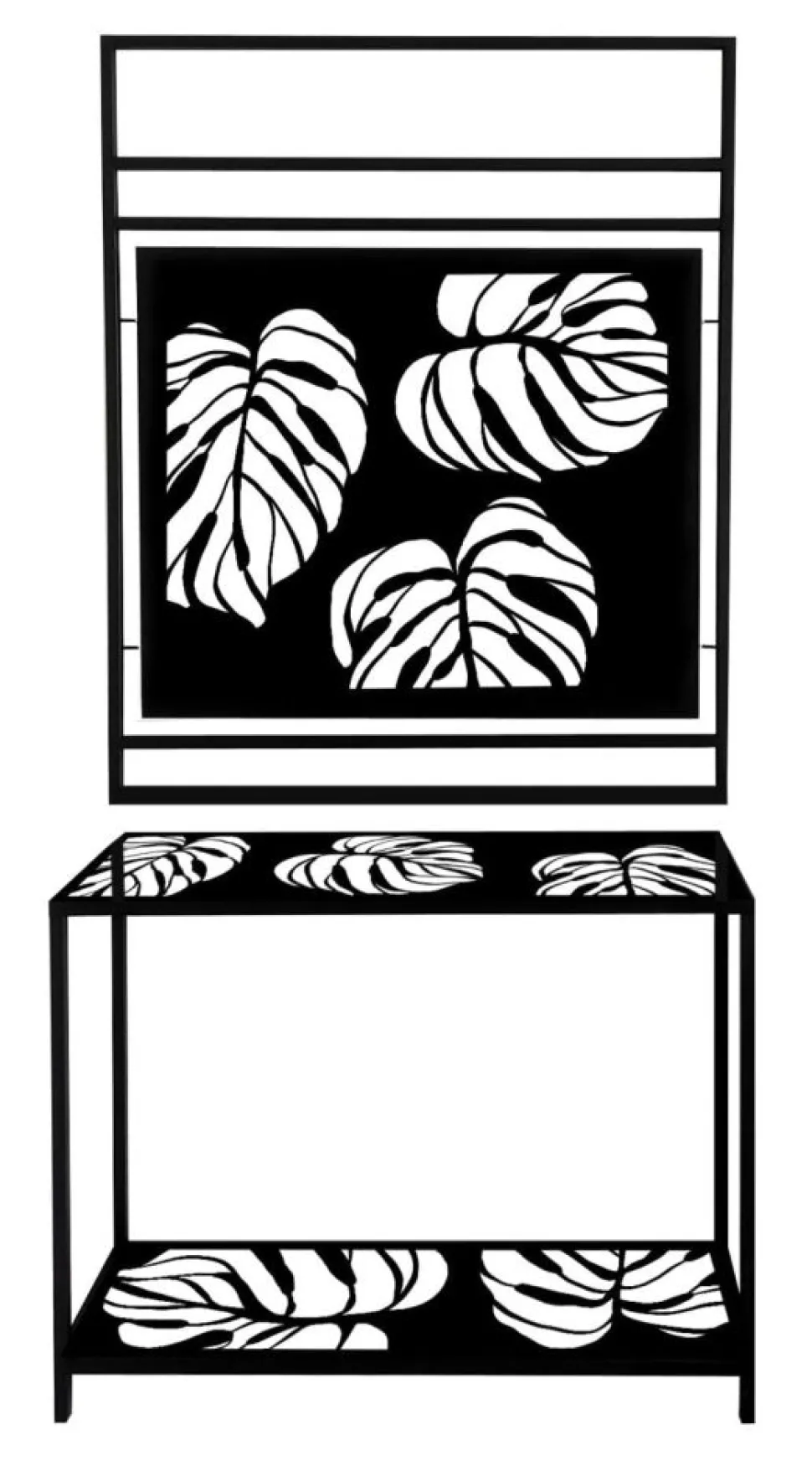 Wieszak loftowy 80-100/210cm metalowy Liście na ubrania i dodatki w minimalistycznym stylu