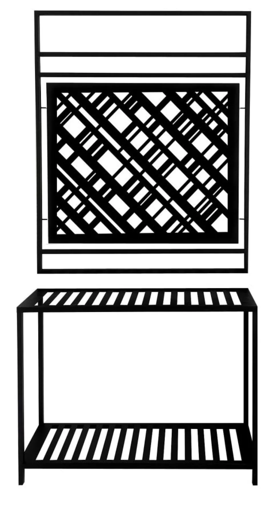 Wieszak loftowy 80-100/210cm metalowy Kratka na ubrania i dodatki w minimalistycznym stylu