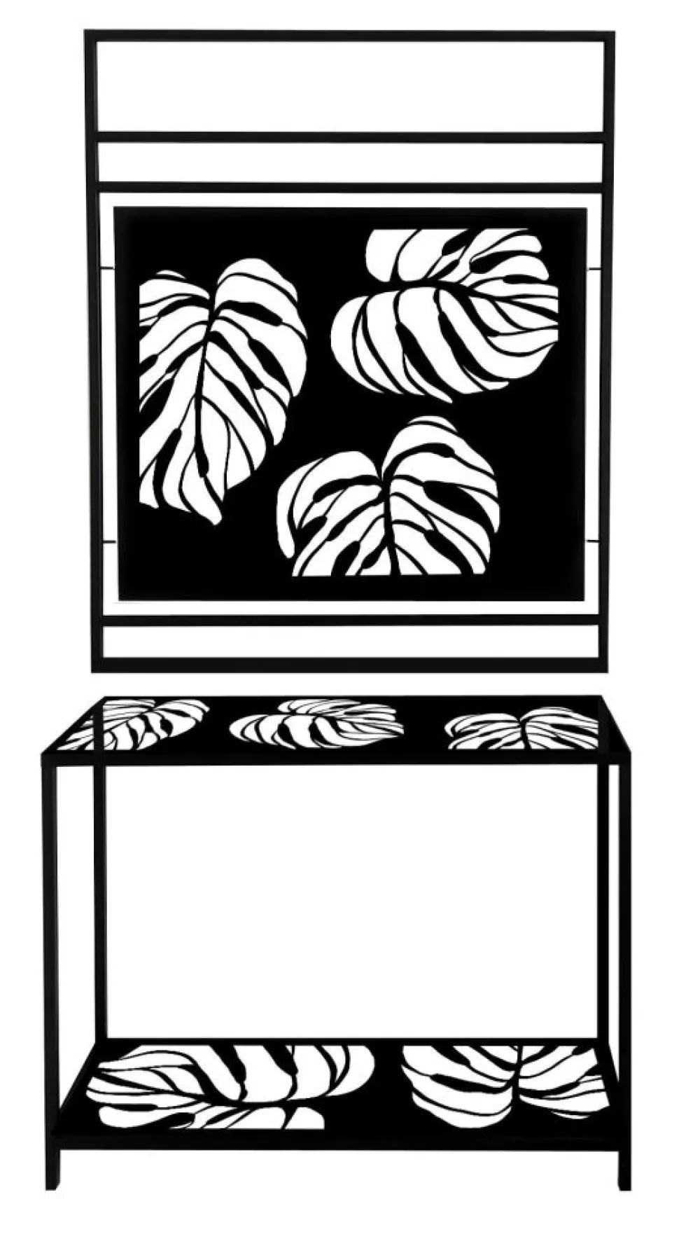 Wieszak loftowy 80-100/210cm metalowy Liście na ubrania i dodatki w minimalistycznym stylu