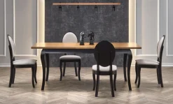 WINDSOR stół rozkładany 160-240x90x76 cm kolor ciemny dąb/czarny (2p=1szt)1 sztuka