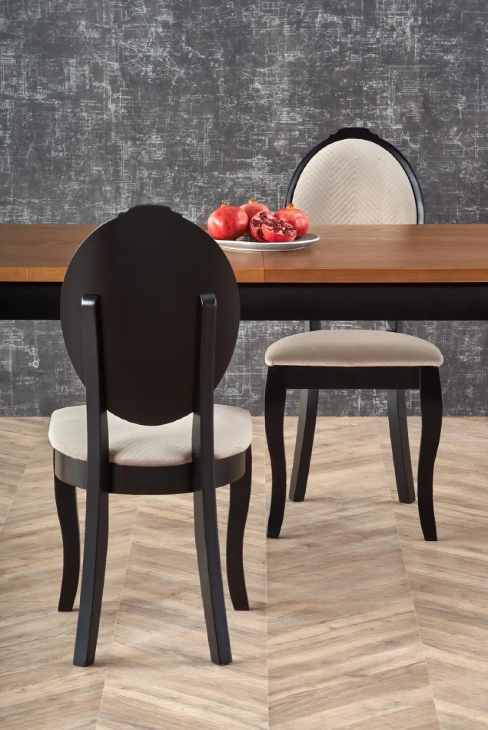 WINDSOR stół rozkładany 160-240x90x76 cm kolor ciemny dąb/czarny (2p=1szt)1 sztuka