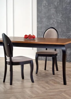 WINDSOR stół rozkładany 160-240x90x76 cm kolor ciemny dąb/czarny (2p=1szt)1 sztuka