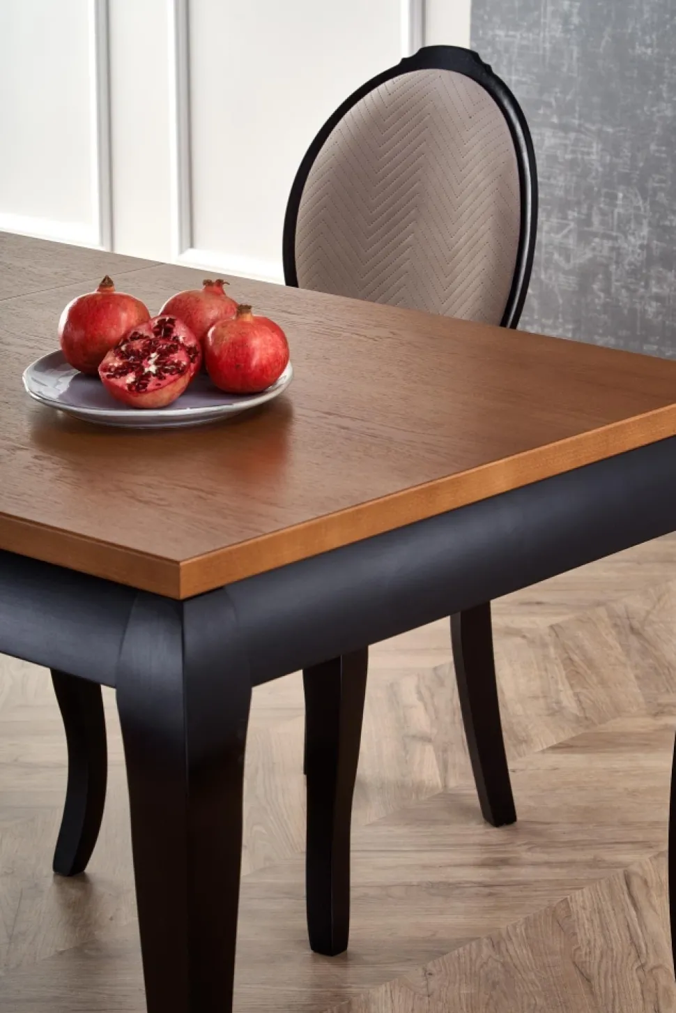 WINDSOR stół rozkładany 160-240x90x76 cm kolor ciemny dąb/czarny (2p=1szt)1 sztuka