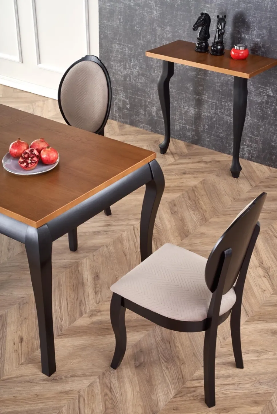 WINDSOR stół rozkładany 160-240x90x76 cm kolor ciemny dąb/czarny (2p=1szt)1 sztuka