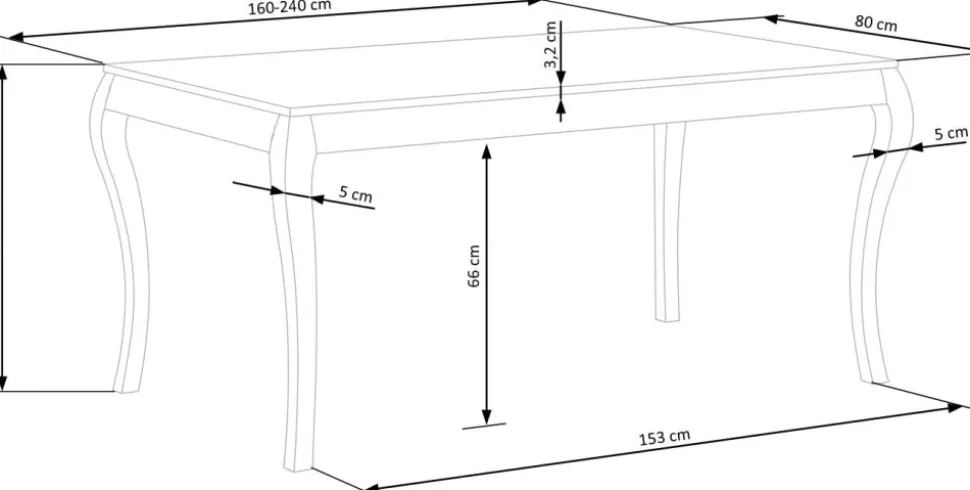 WINDSOR stół rozkładany 160-240x90x76 cm kolor ciemny dąb/czarny (2p=1szt)1 sztuka
