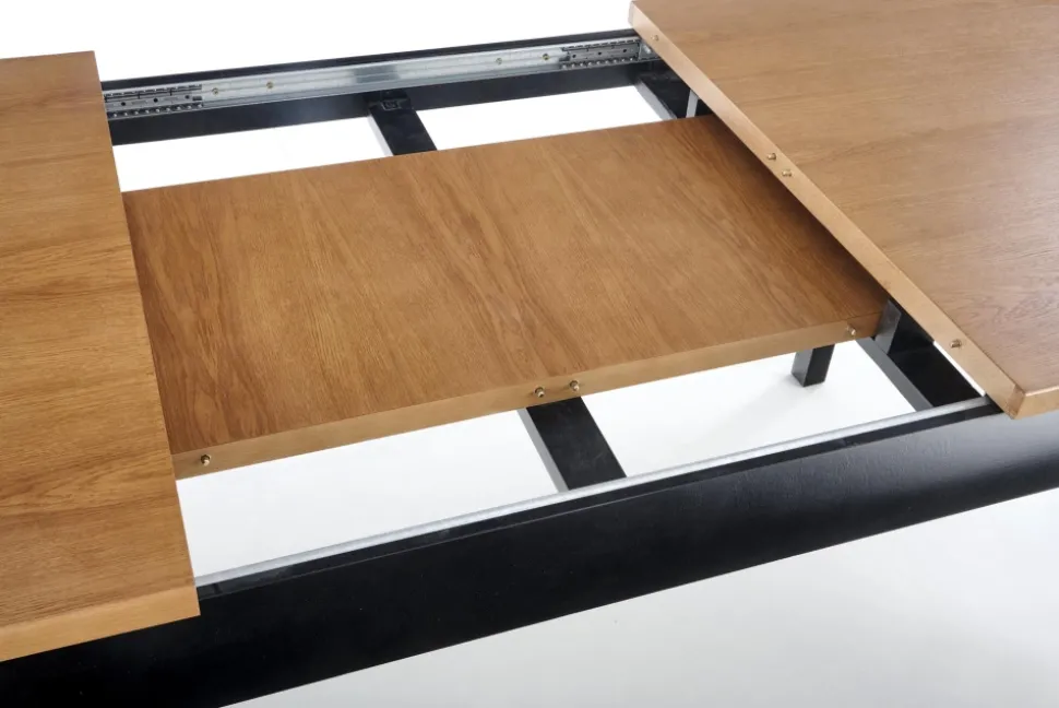WINDSOR stół rozkładany 160-240x90x76 cm kolor ciemny dąb/czarny (2p=1szt)1 sztuka