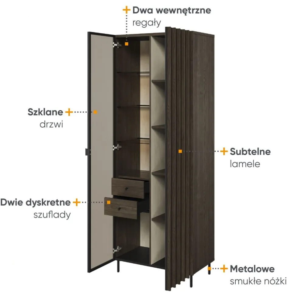 Witryna do salonu Lenart Piemonte PE-02