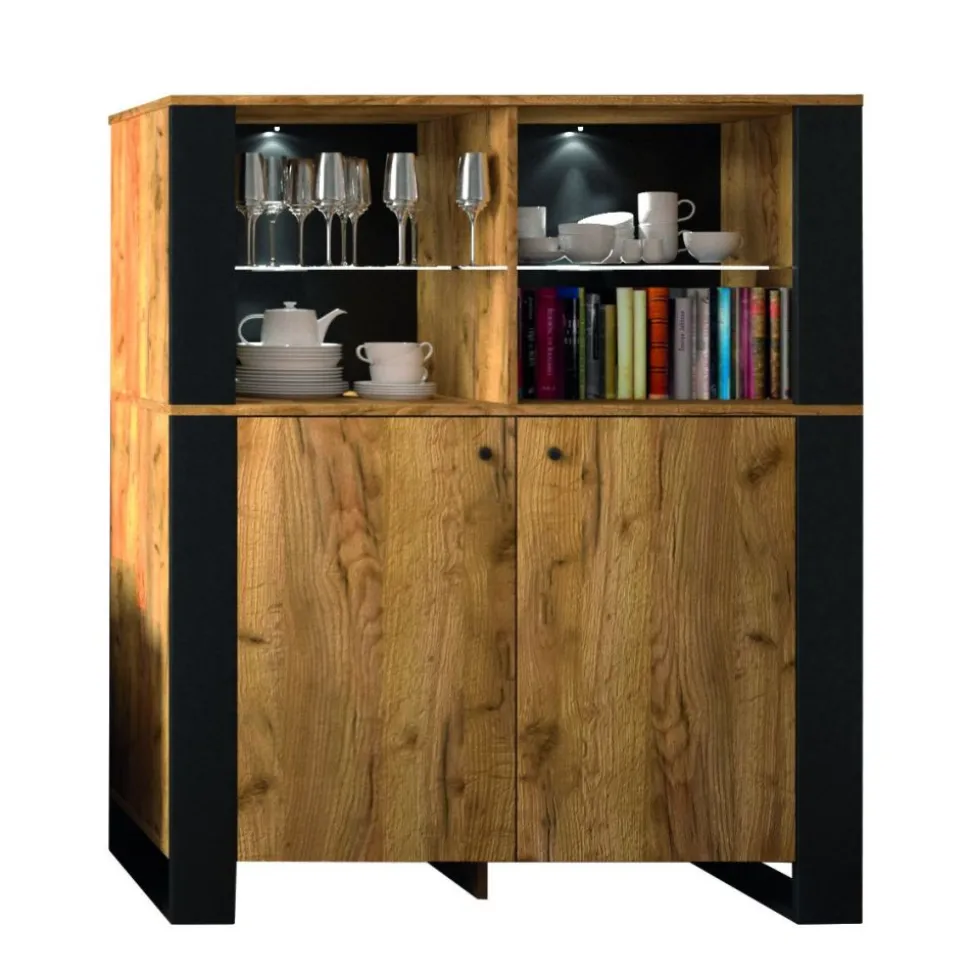 Witryna do salonu Mebelbos Wood 2d