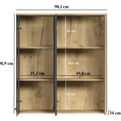 Witryna wisząca 90 cm – nowoczesna witryna ze szkłem hartowanym Esteban