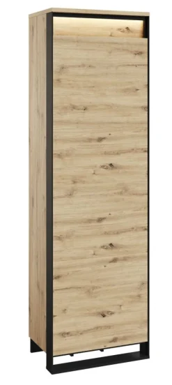 Wąska szafa na wieszaki Lenart Quant QG-01 dąb artisan