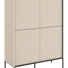 Wysoka komoda ryflowana  Lenart Trend TR-03 beż piaskowy