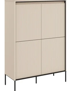 Wysoka komoda ryflowana Lenart Trend TR-03 beż piaskowy