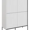 Wysoka komoda ryflowana  Lenart Trend TR-03 biała