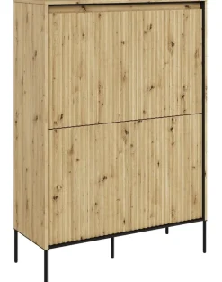 Wysoka komoda z lamelami Lenart Trend TR-03 dąb artisan
