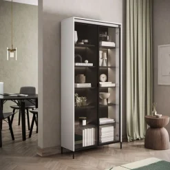 Wysoka szklana witryna Lenart Trend TR-07 dąb artisan