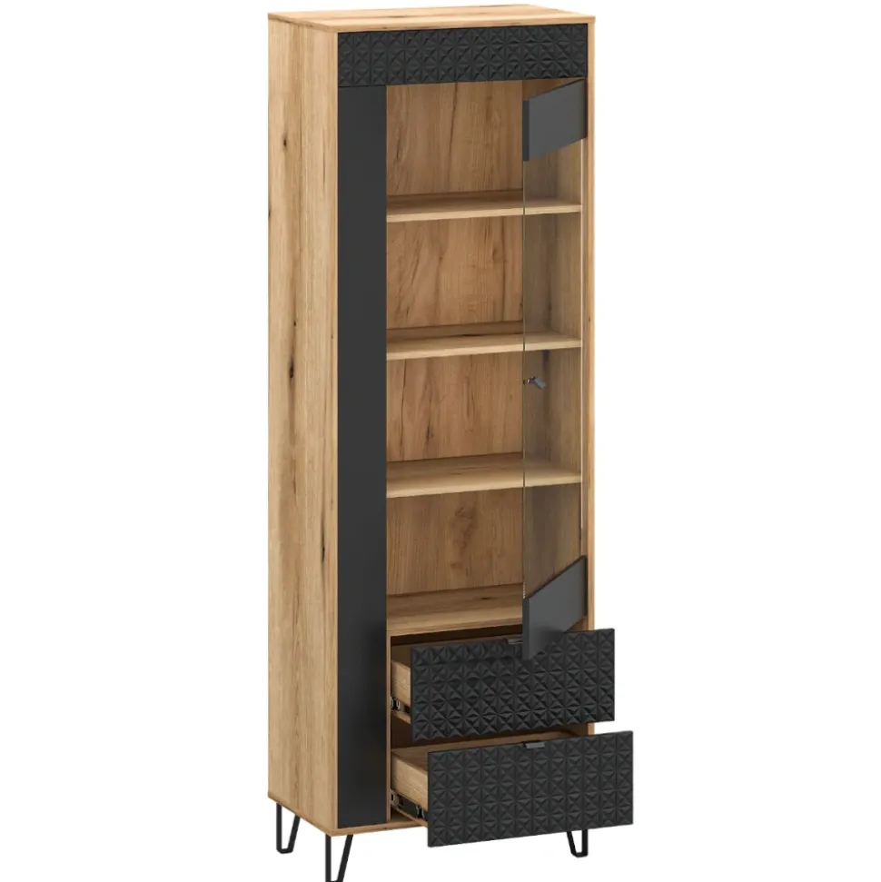 Wysoka witryna z 2 szufladami Bellano 1W2S