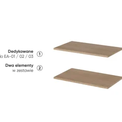 2x Długa dodatkowa półka do komody EA-01, EA-02, EA-03 Lenart EASY EA-04