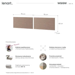2x Panel tapicerowany na ścianę Woow WO-14 do łóżka młodzieżowego Woow WO-12