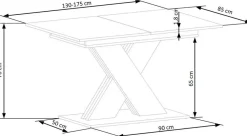 XARELTO stół rozkładany kaszmir - dąb cremona (2p=1szt)1 sztuka