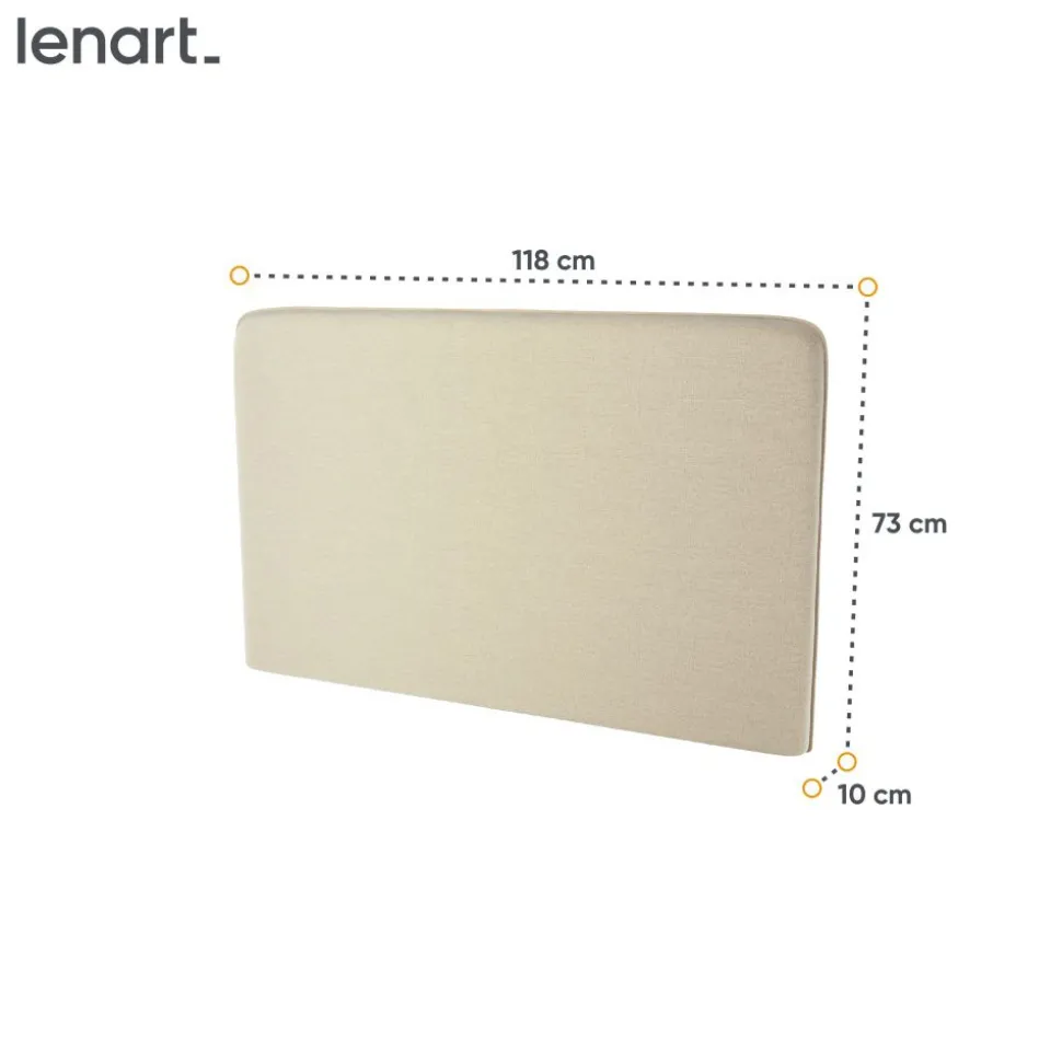 ZAGŁÓWEK TAPICEROWANY BEŻOWY do półkotapczanu BED CONCEPT Lenart TKANINA ART 82610
